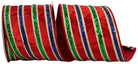 Shop For 4in Glitter Stripe Fiesta Ribbon: Red (5 Yards)