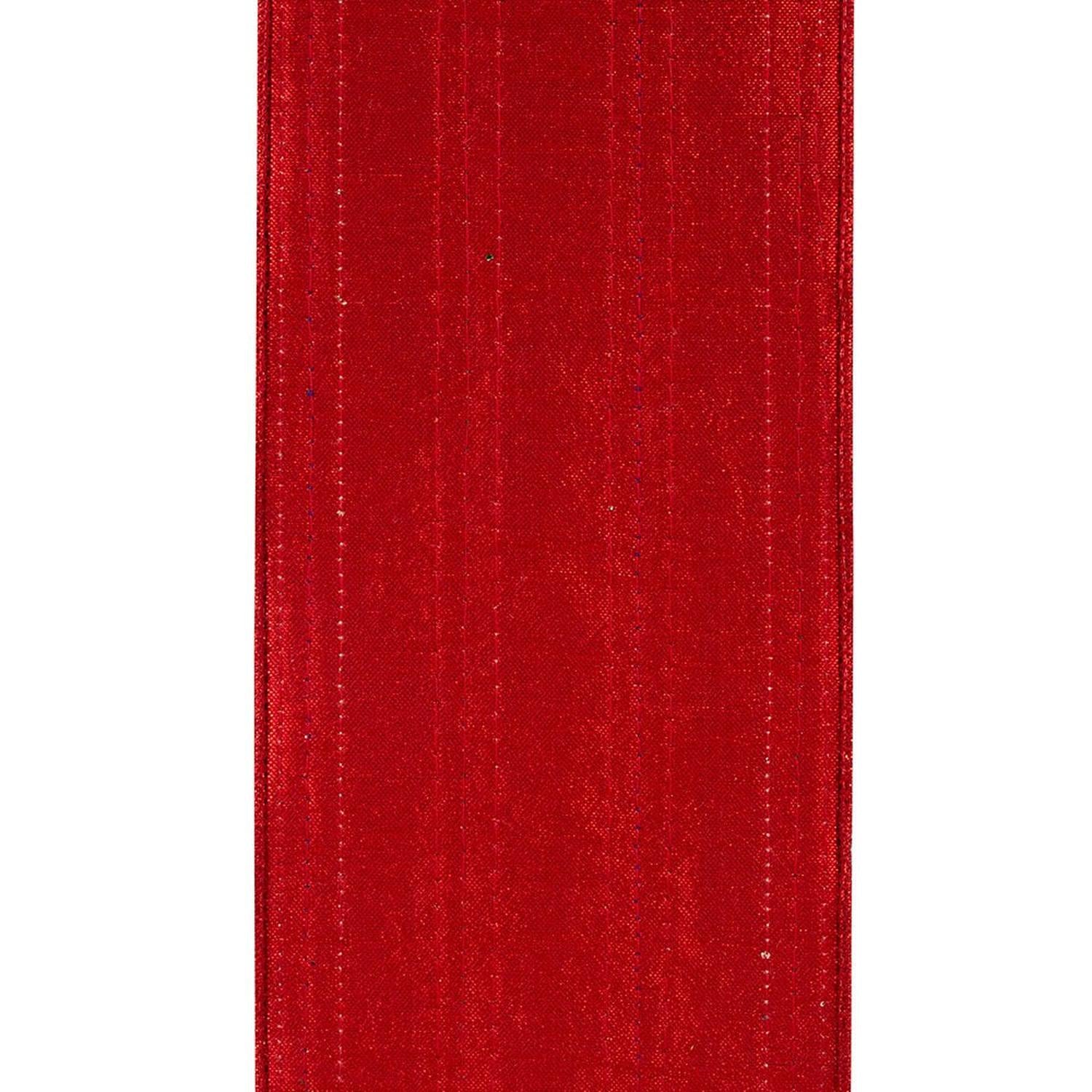 4in Glitter Stripe Fiesta Ribbon: Red (5 Yards)