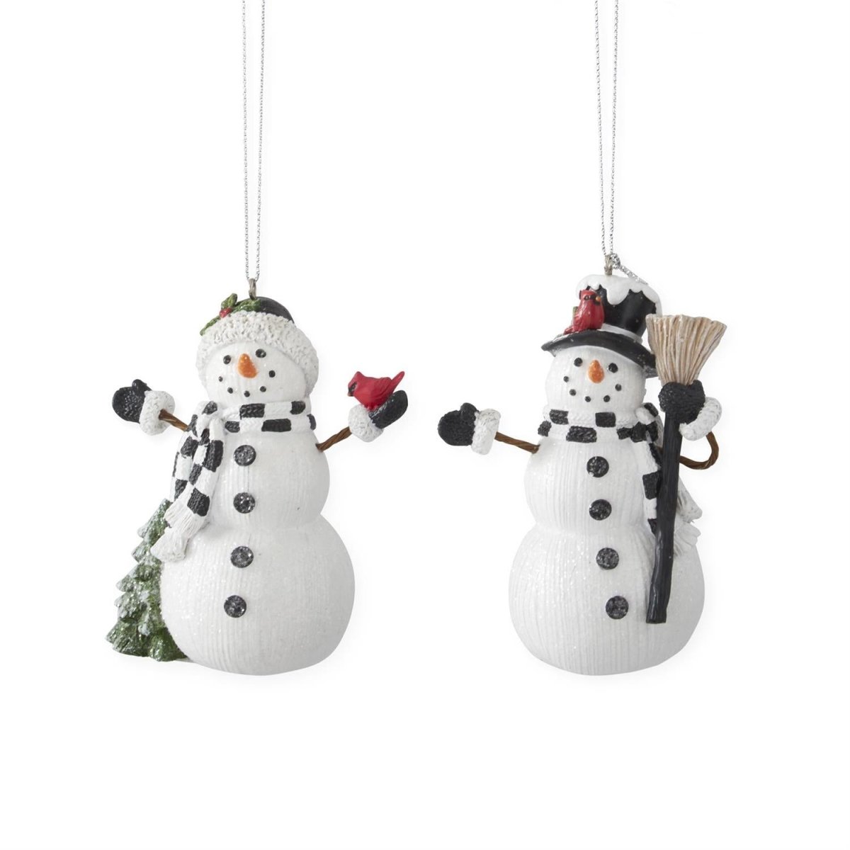 Shop For 4in Glittered Resin Snowmen Ornaments (Set of 2)