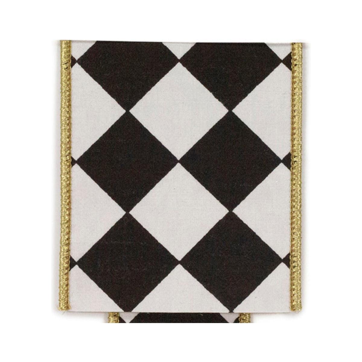 Shop For 4in Grand Diamond Deluxe Ribbon: Black/White (10 Yards)