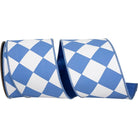 Shop For 4in Grand Diamond Dupioni Ribbon: Blue/White (10 Yards)