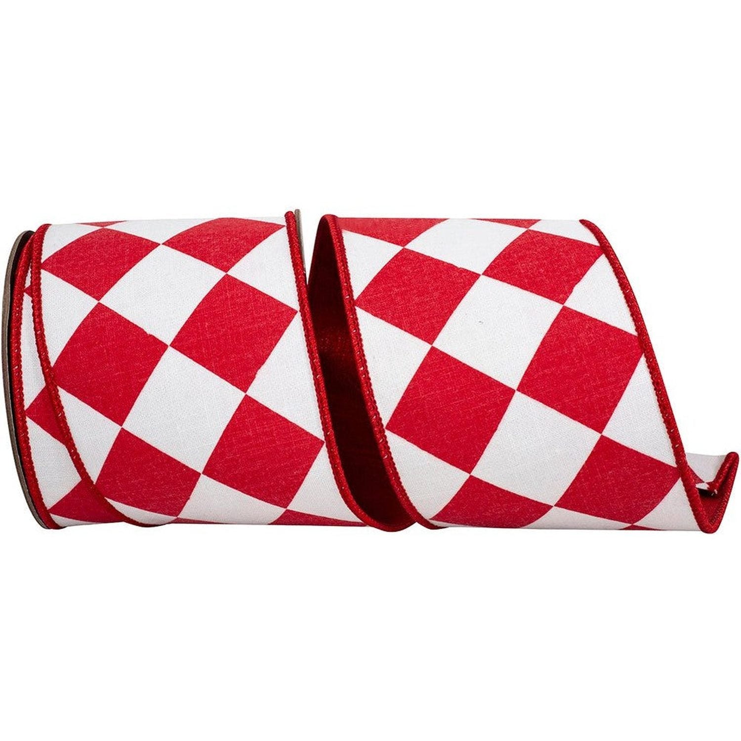 Shop For 4in Grand Diamond Ribbon: Red/White (10 Yards)