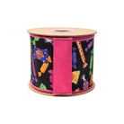 Shop For 4in Halloween Candy on Black w/ Pink Backing (10 Yards)