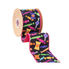 Shop For 4in Halloween Candy on Black w/ Pink Backing (10 Yards)