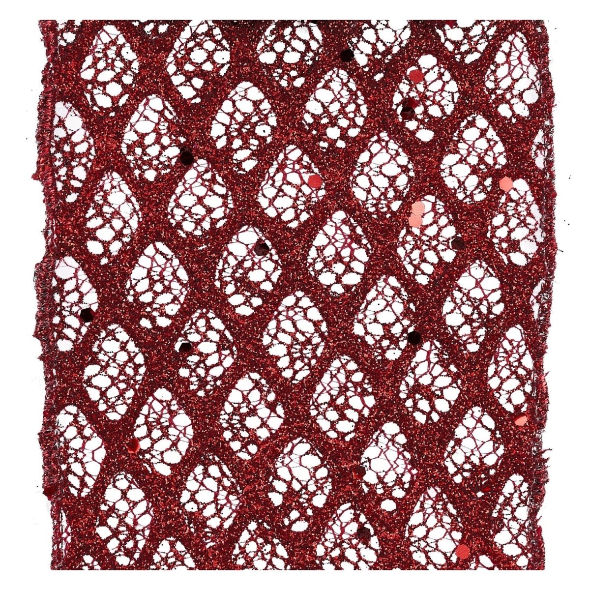 Shop For 4in Hexagon Glitter Harlequin Net Ribbon: Red (10 Yards)