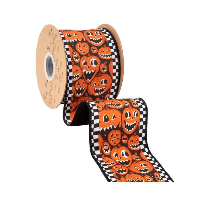Shop For 4in Jack - o - Lanterns and Check Edging Ribbon (10 Yards)