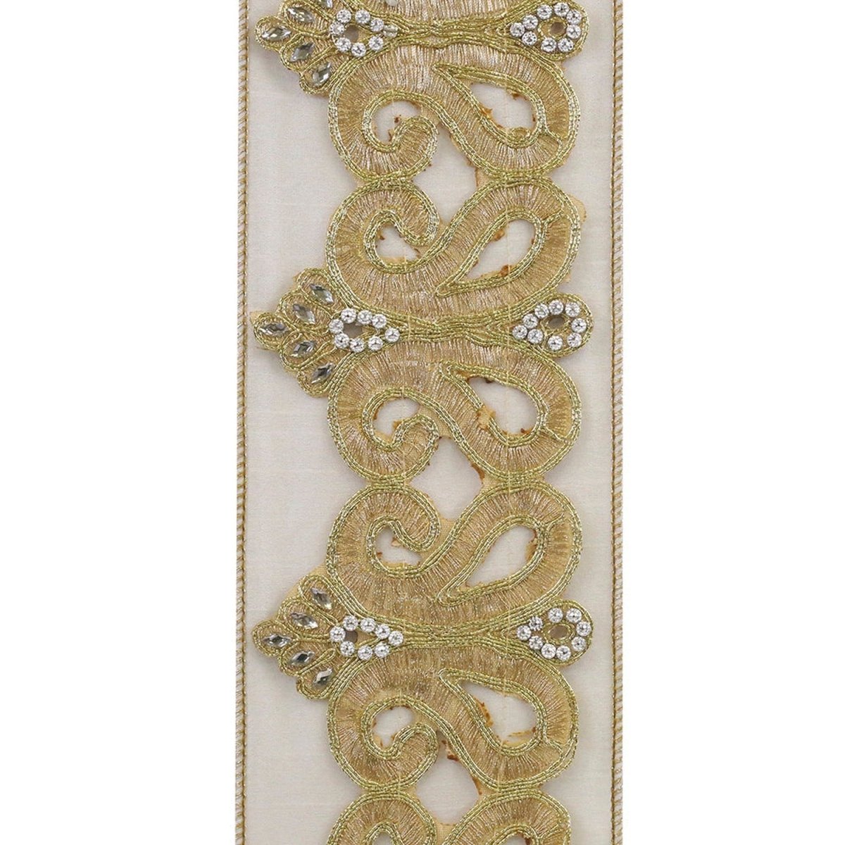 Shop For 4in Jewel Scroll Embroider Ribbon: Ivory (5 Yards)