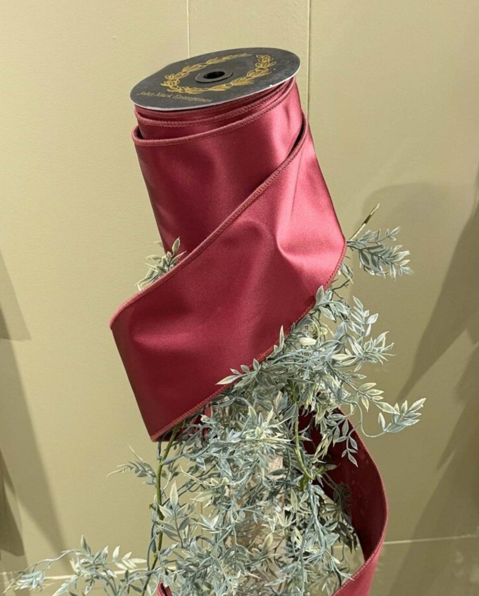 Shop For 4in JME Burgundy Satin Fused Ribbon (10 Yards)