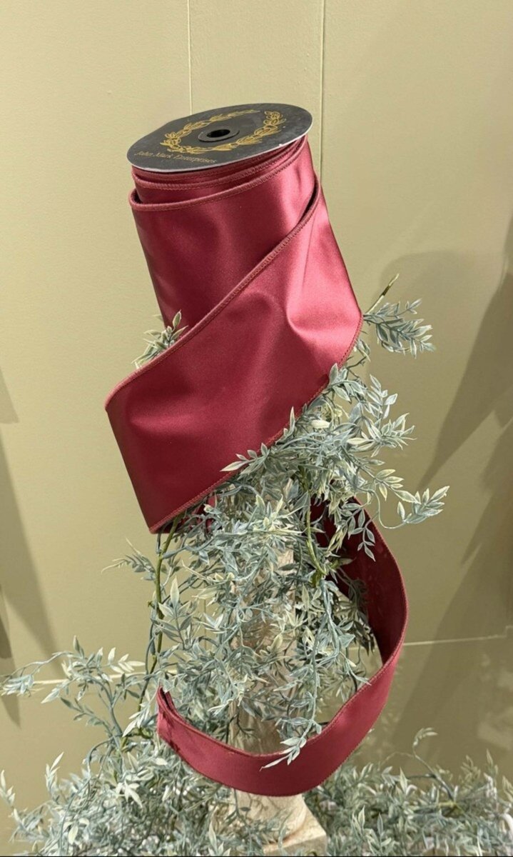 Shop For 4in JME Burgundy Satin Fused Ribbon (10 Yards)