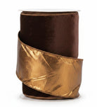 Shop For 4in JME Velvet Metallic Dupion Ribbon: Brown (10 Yards)