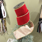 Shop For 4in JME Velvet Metallic Dupion Tinsel Edge Ribbon: Red (10 Yards)