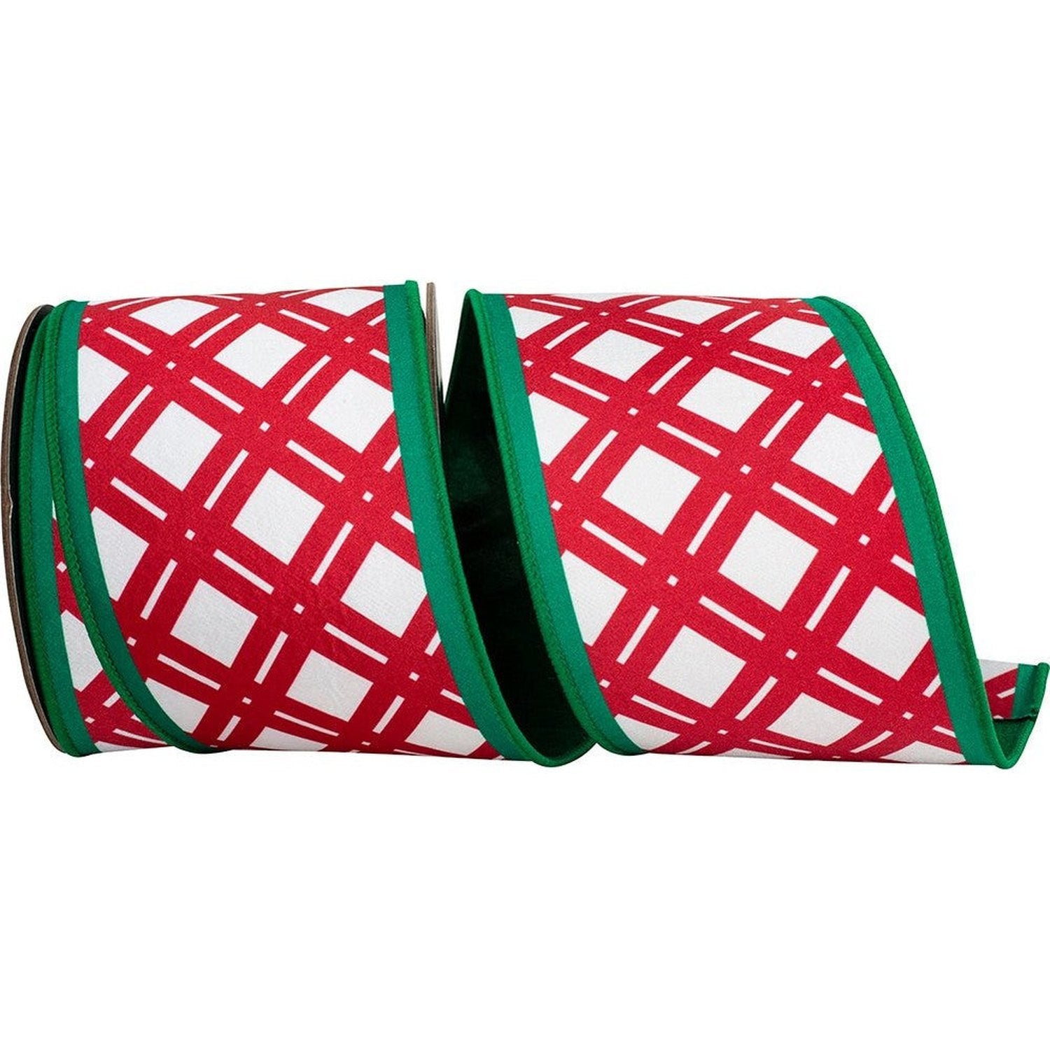 Shop For 4in Lattice Dupioni Ribbon: Red & Green (10 Yards)