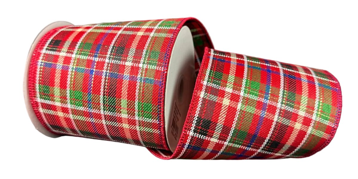 Shop For 4in Lauren Homespun Plaid Ribbon: Red, Green and Blue (10 Yards)
