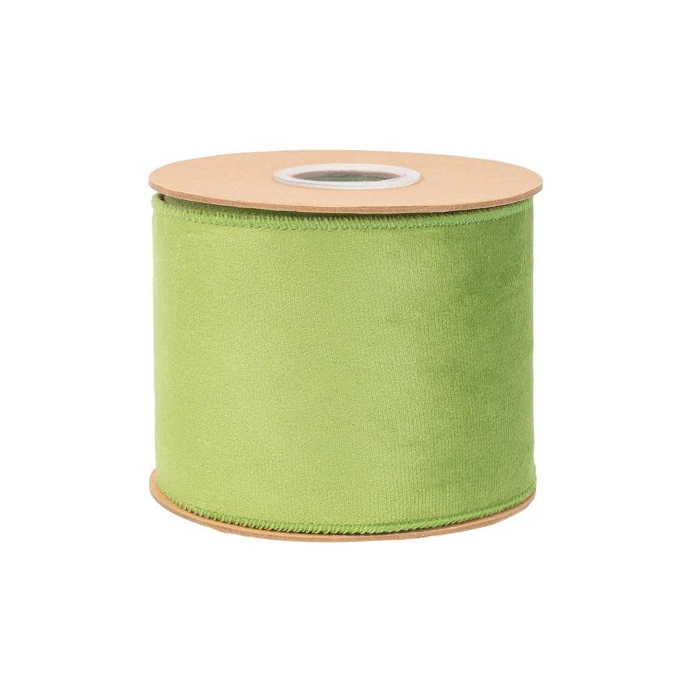 Shop For 4in Lime Green Velvet with Fuchcia Backing Ribbon (10 Yards)