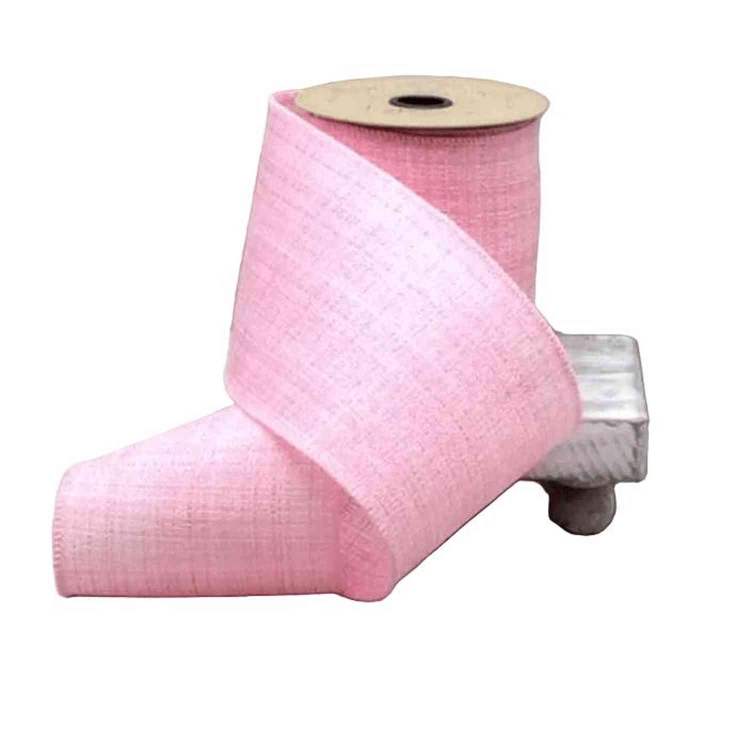 Shop For 4in Linen Moorland Ribbon: Pink (10 Yards)