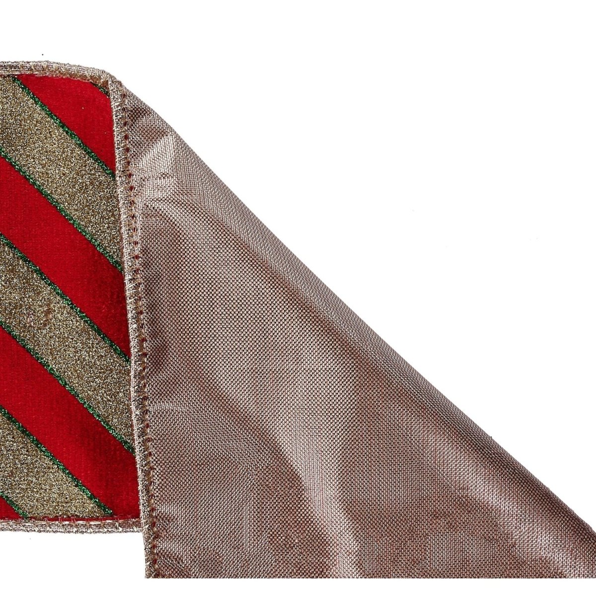 Shop For 4in LX Velvet Glitter Striped Ribbon: Red/Gold (10 Yards)