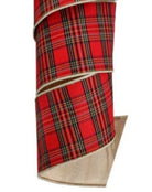 Shop For 4in Metallic Dupion Plaid Ribbon: Red (5 Yards)