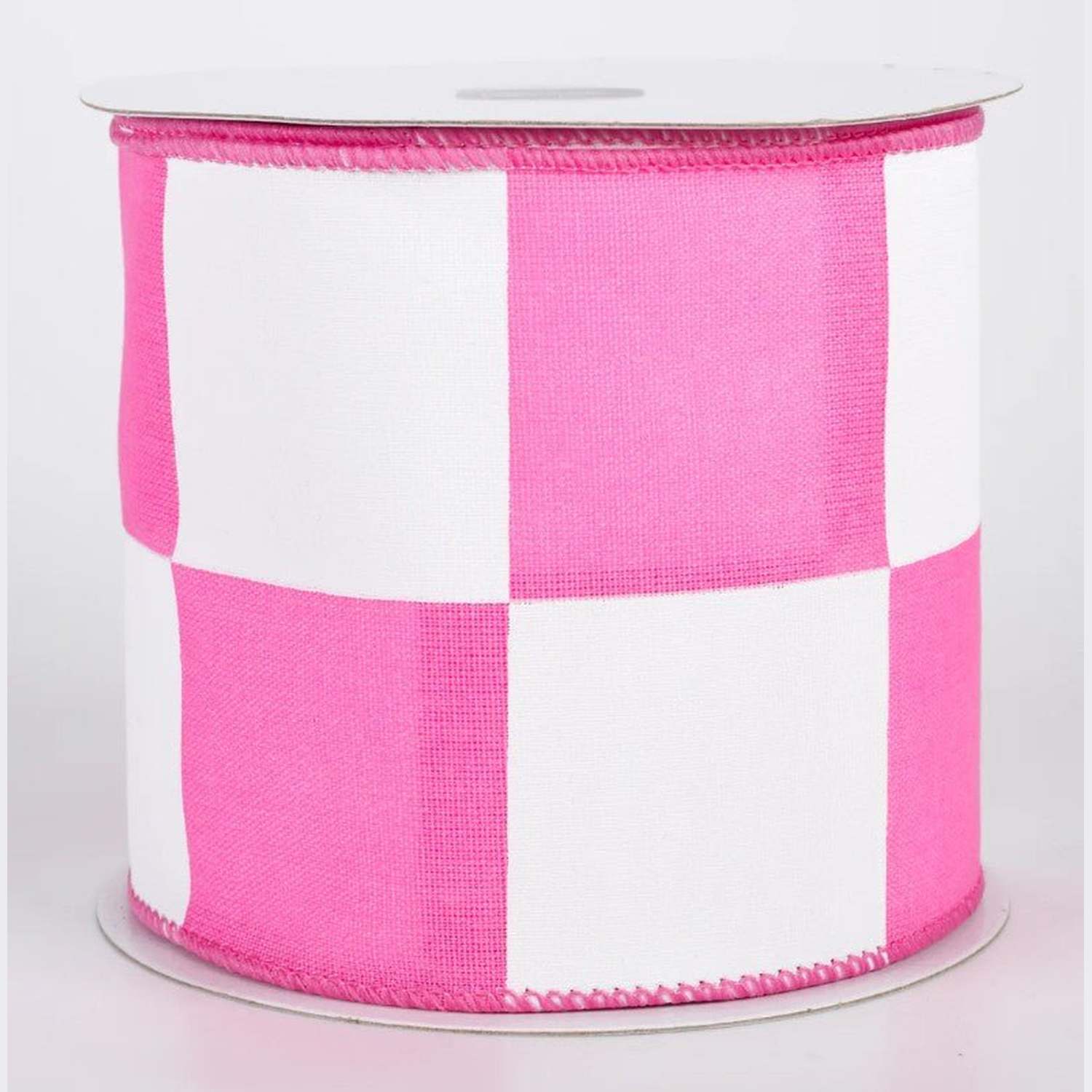 Shop For 4in Oversized Race Check Ribbon: Pink (10 Yards)