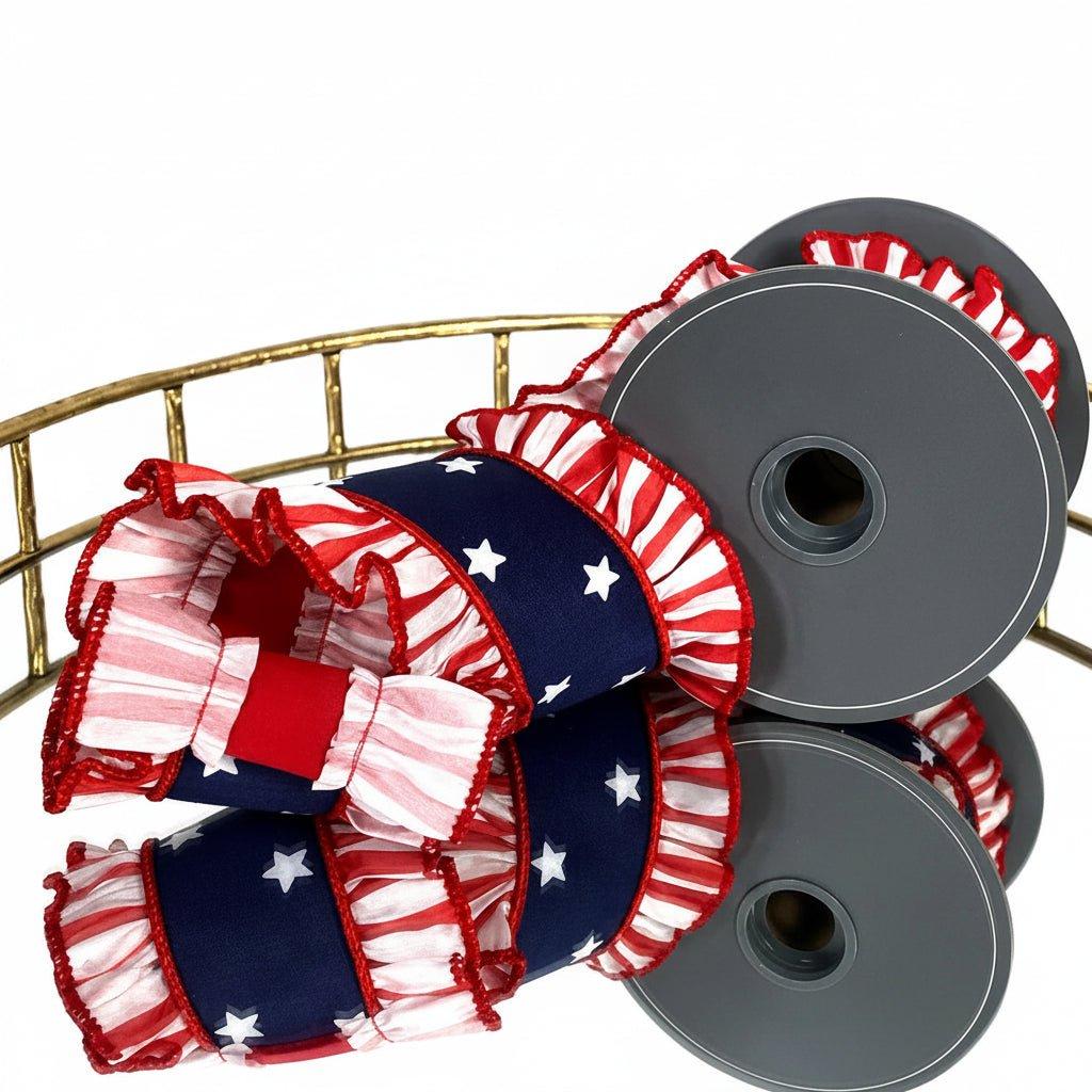Shop For 4in Patriotic Ruffle Ribbon (5 Yards)