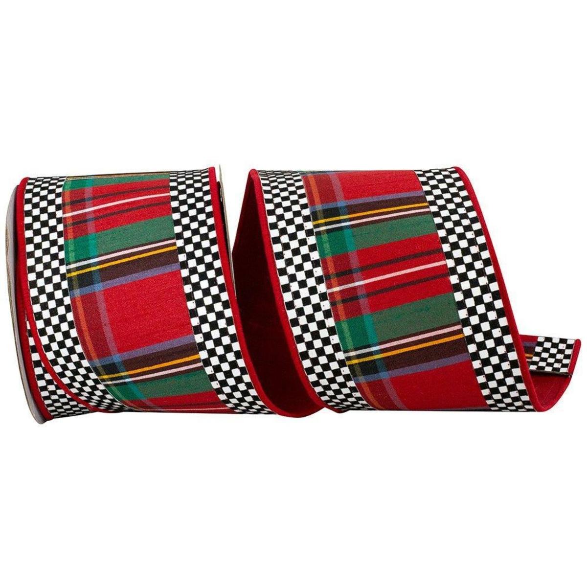Shop For 4in Plaid Ticking Tradition Ribbon (5 Yards)