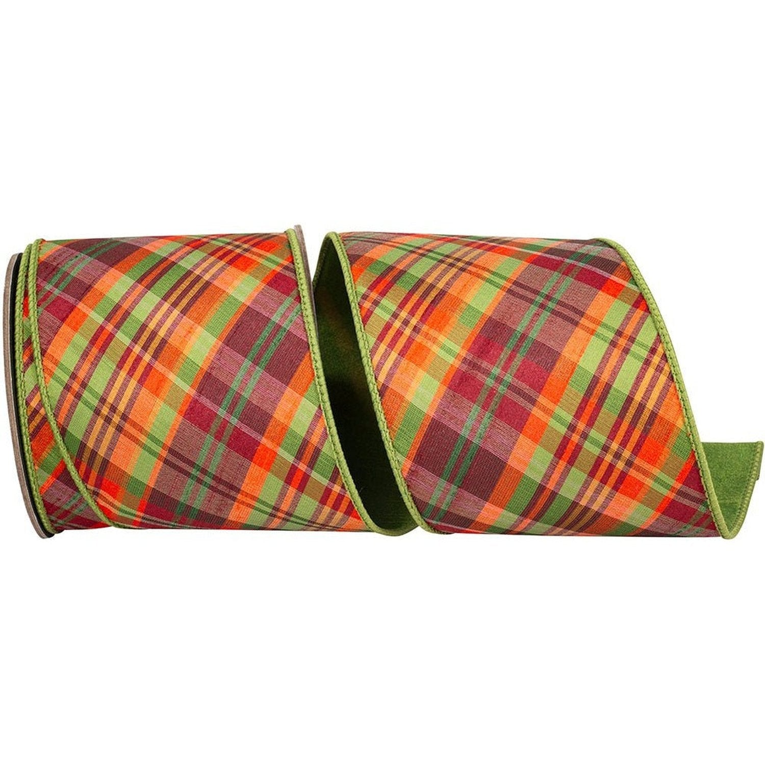 Shop For 4in Plaid Tierra Diagonal Ribbon: Sage (5 Yards)