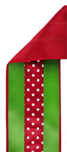 Shop For 4in Polka Dot Satin Fused Ribbon: Red/Green (10 Yards)