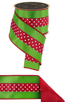 Shop For 4in Polka Dot Satin Fused Ribbon: Red/Green (10 Yards)