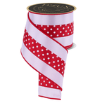 Shop For 4in Polka Dot Satin Fused Ribbon: Red/White (10 Yards)