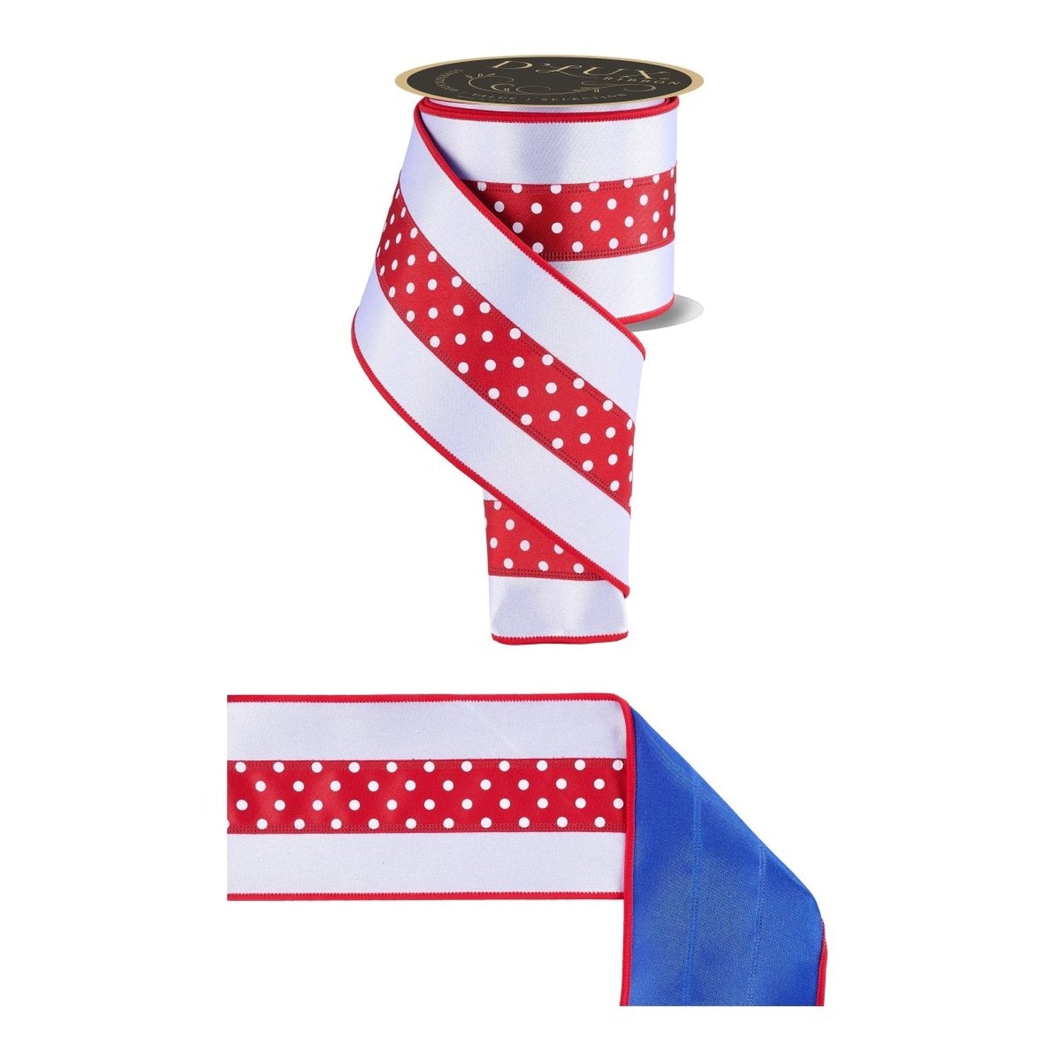 Shop For 4in Polka Dot Satin Fused Ribbon: Red/White/Blue (10 Yards)