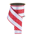 Shop For 4in Polka Dot Satin Fused Ribbon: Red/White/Blue (10 Yards)