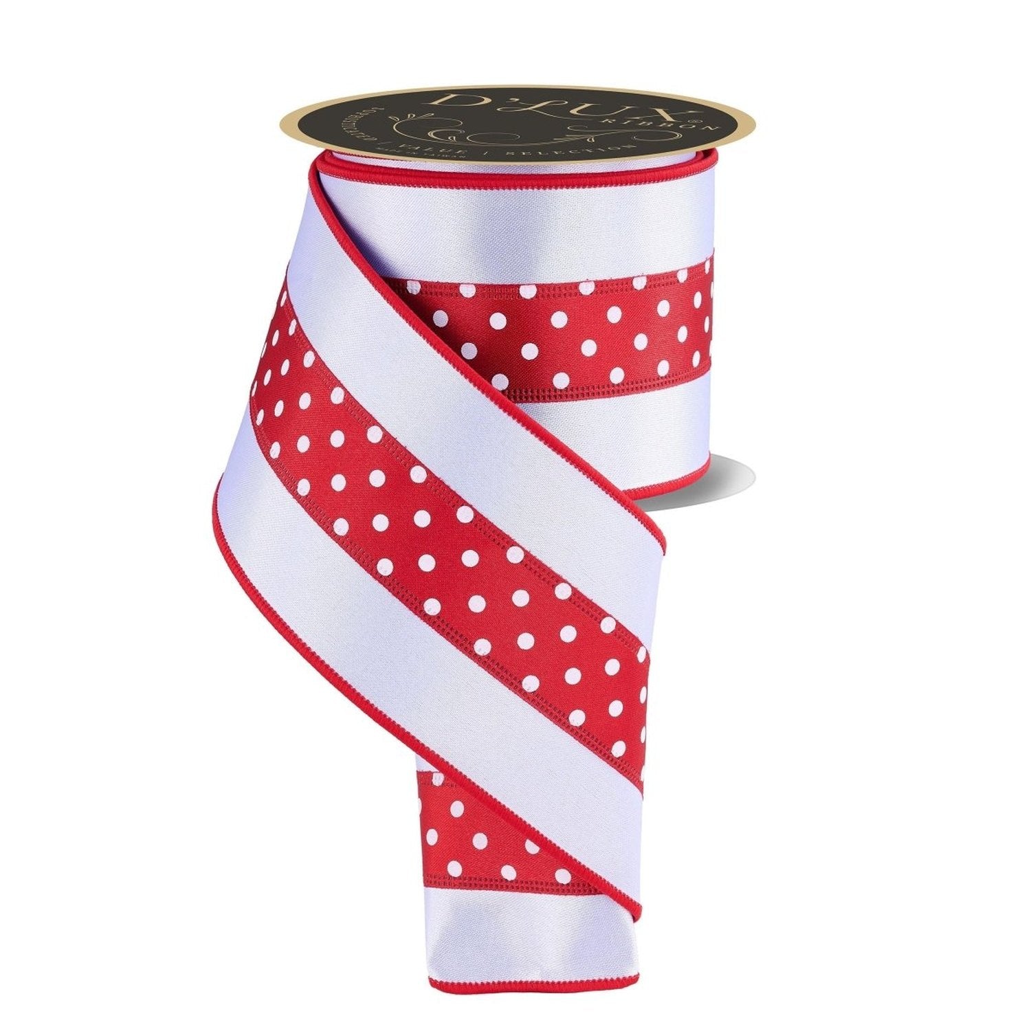 Shop For 4in Polka Dot Satin Fused Ribbon: Red/White/Blue (10 Yards)