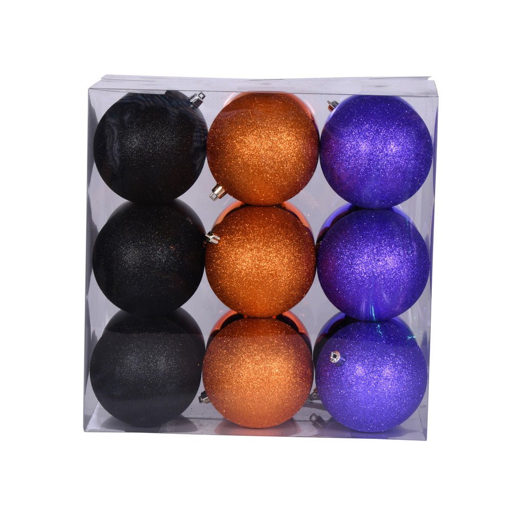 Shop For 4in Purple Orange Black Ornament Ball (Set of 18)