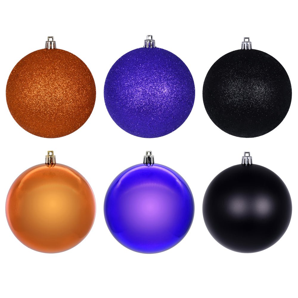 Shop For 4in Purple Orange Black Ornament Ball (Set of 18)