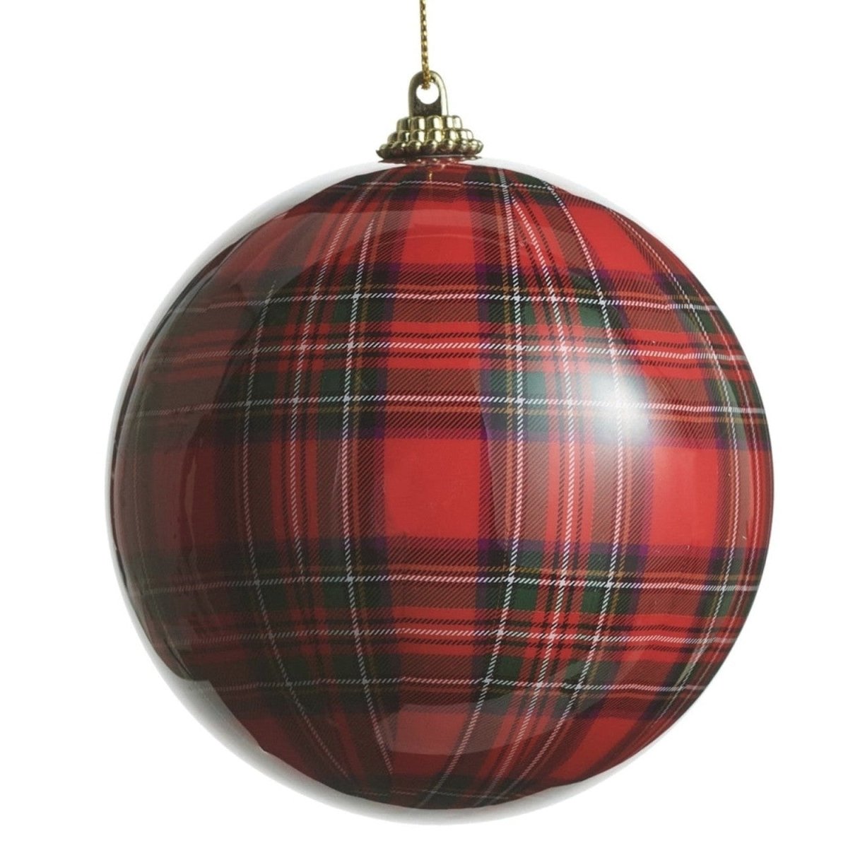 Shop For 4in Red Plaid Ball Ornament