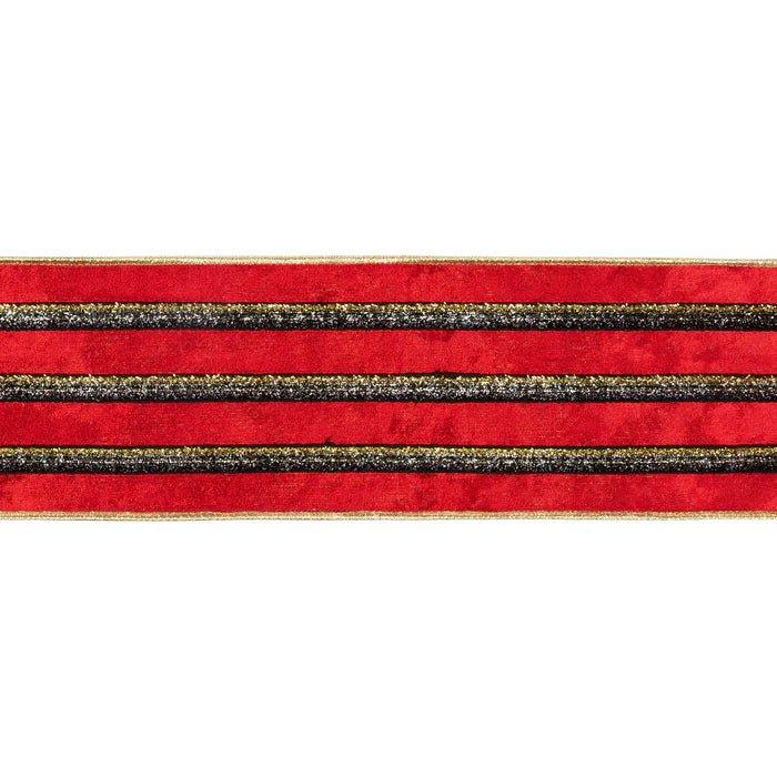 Shop For 4in Red Velvet Black Trim Center Ribbon (10 Yards)