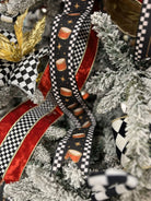 Shop For 4in Red Velvet Black White Check Ribbon (10 Yards)