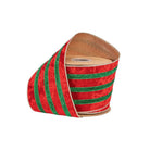 Shop For 4in Red Velvet Green Metallic Center Ribbon (10 Yards)