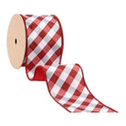 Shop For 4in Red White Check Dupioni Fused Ribbon (10 Yards)