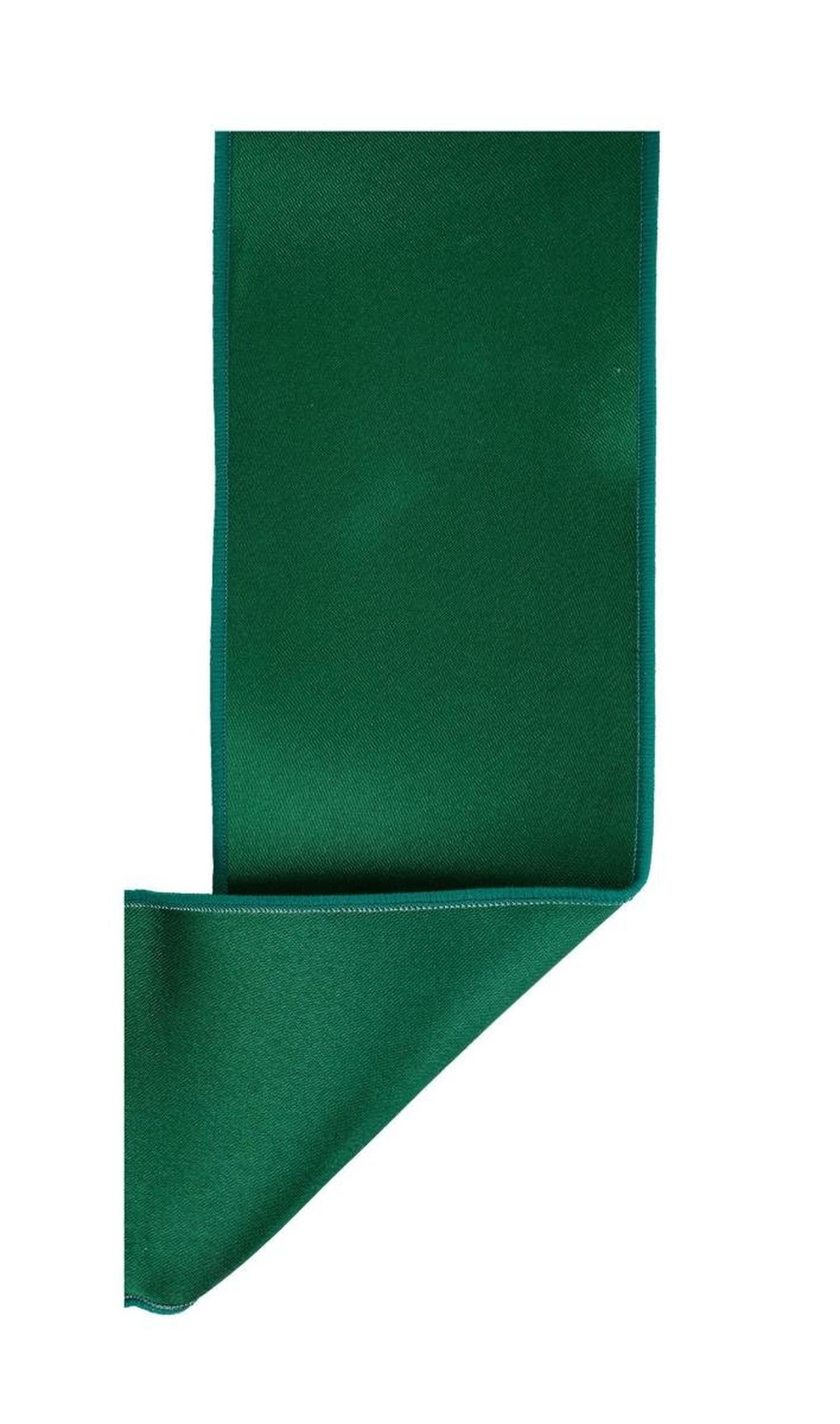 4in Satin Fused Ribbon: Emerald Green (10 Yards)