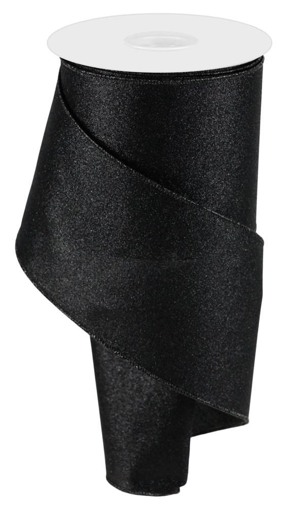 Shop For 4in Shimmer Glitter Ribbon: Black (10 Yards)