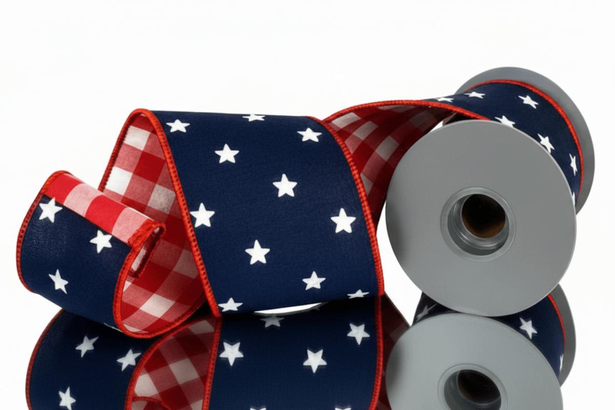 Shop For 4in Star Print Dupion Ribbon: Patriotic (5 Yards)