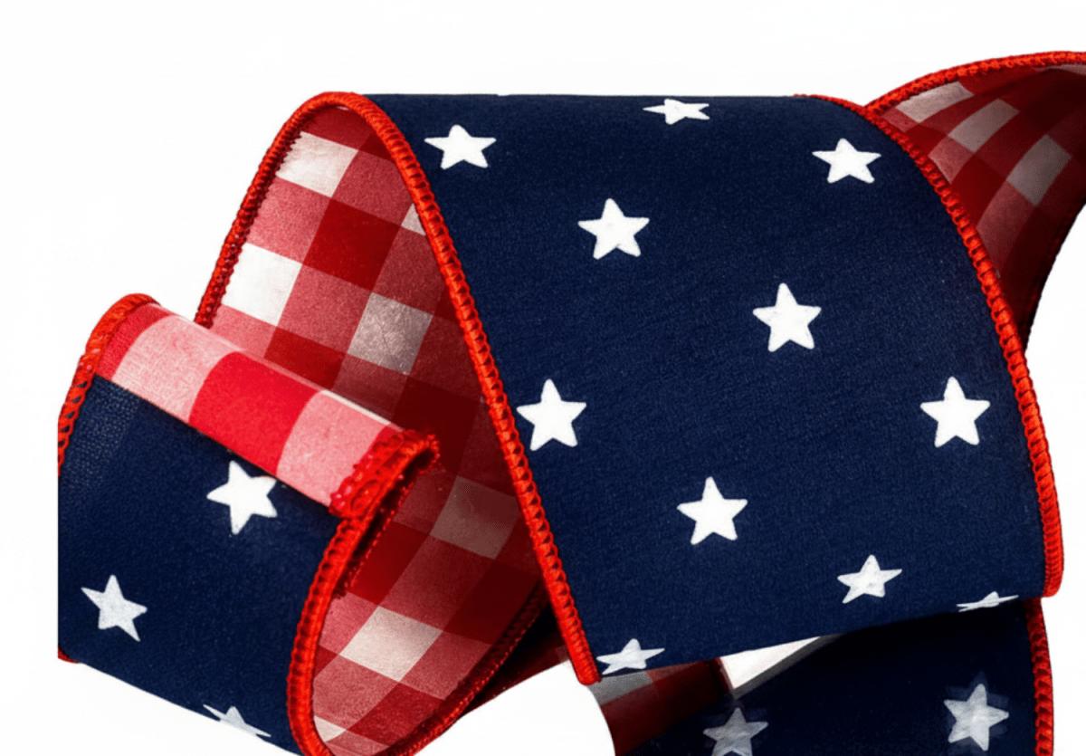 Shop For 4in Star Print Dupion Ribbon: Patriotic (5 Yards)