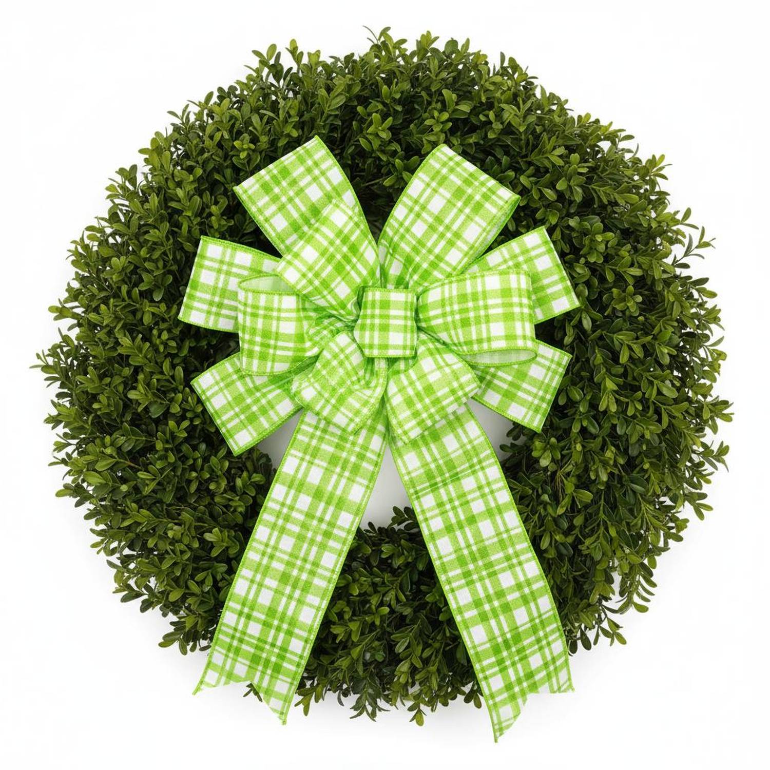 Shop For 4in Tuttola Watercolor Plaid Ribbon: Green (10 Yards)