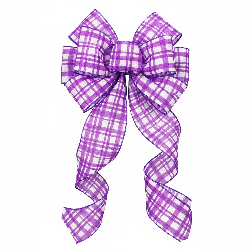 Shop For 4in Tuttola Watercolor Plaid Ribbon: Purple (10 Yards)
