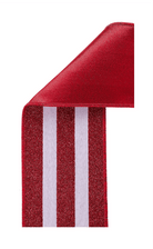 Shop For 4in Vertical Glitter Stripe Ribbon: Red (10 Yard)