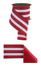 Shop For 4in Vertical Glitter Stripe Ribbon: Red (10 Yard)