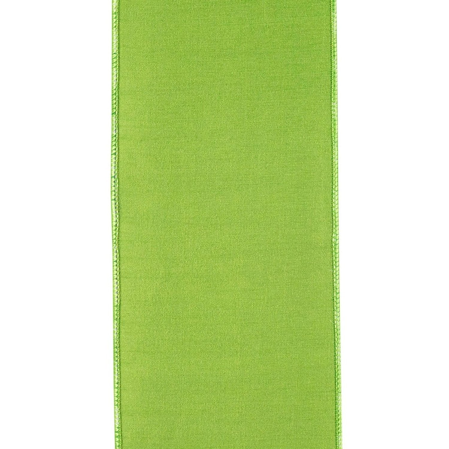 Shop For 4in Watercolor Check Dupioni Ribbon: Green (10 Yards)