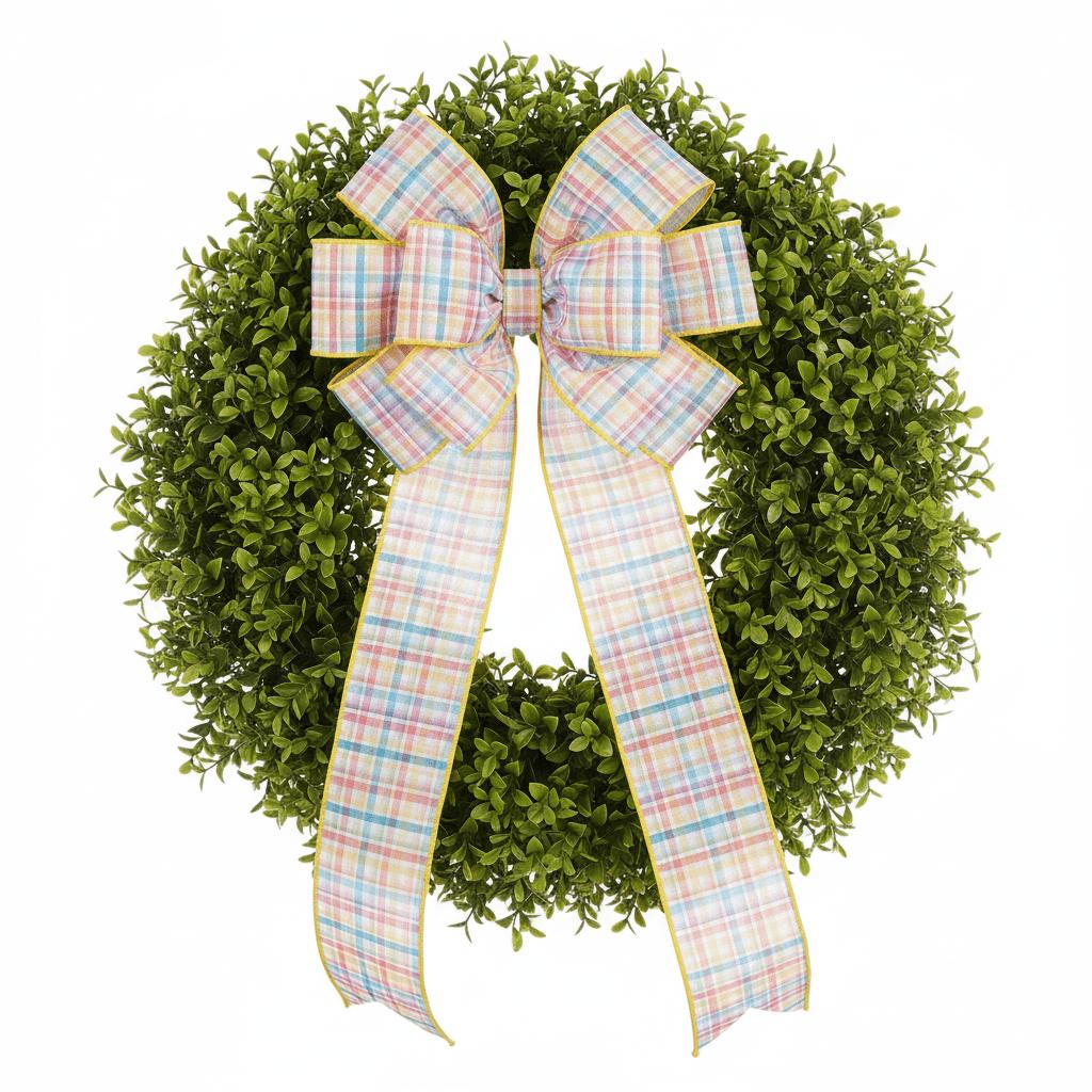 Shop For 4in Watercolor Plaid Fused Ribbon: Multi (10 Yards)