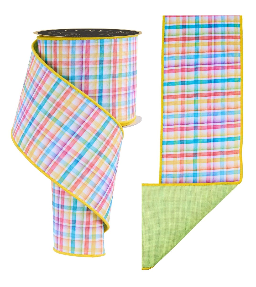 Shop For 4in Watercolor Plaid Fused Ribbon: Multi (10 Yards)