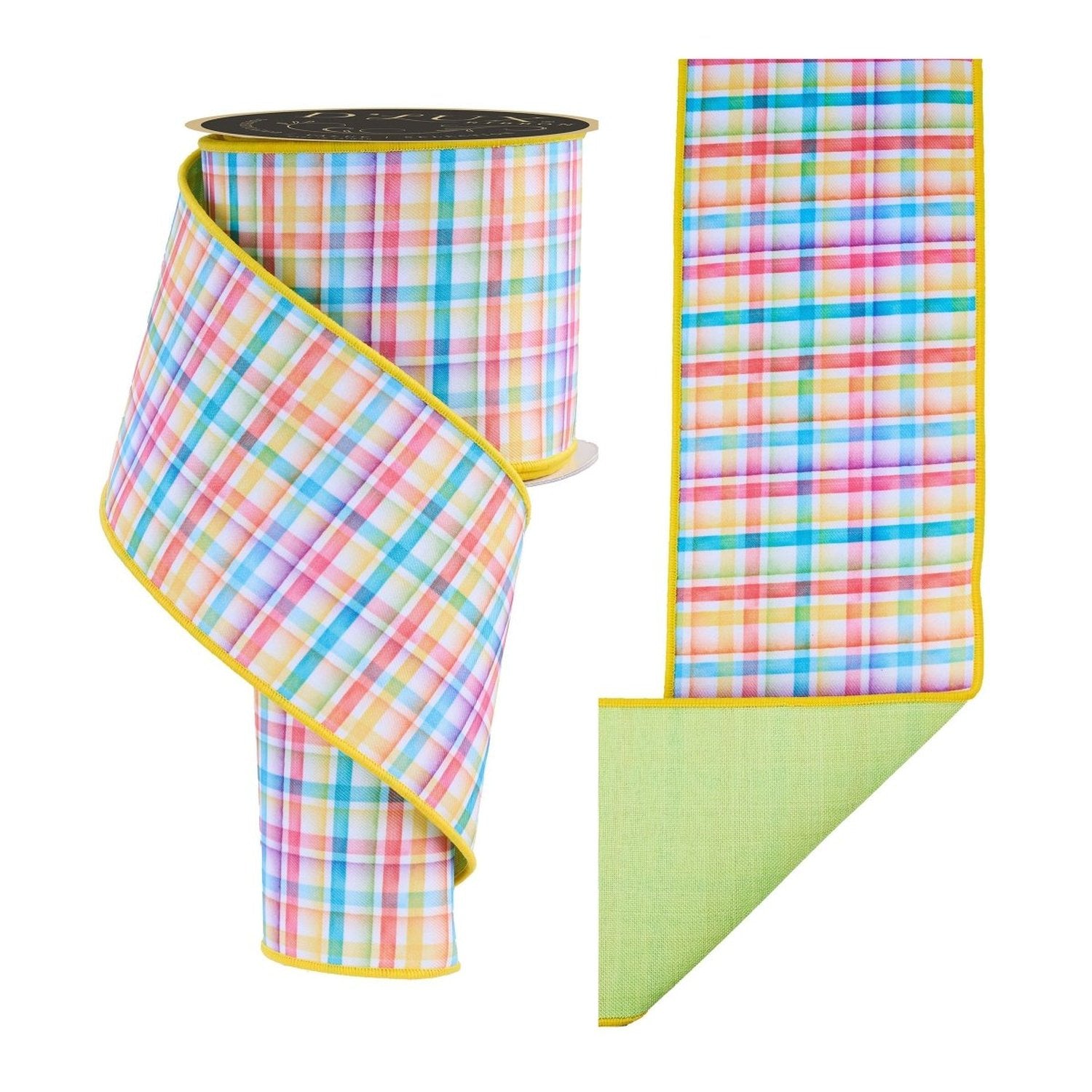 Shop For 4in Watercolor Plaid Fused Ribbon: Multi (10 Yards)